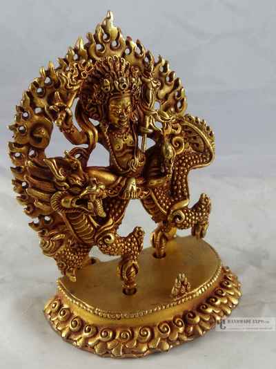 Statue Of Malla Kuber [white Jambhala] - [full Gold Plated], [fine Quality]