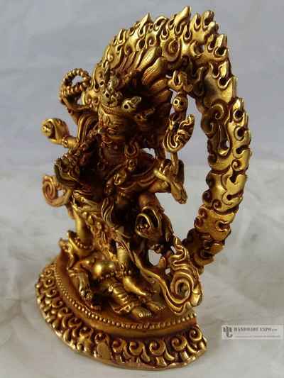 Statue Of Black Mahakala- [full Gold Plated], [fine Quality]