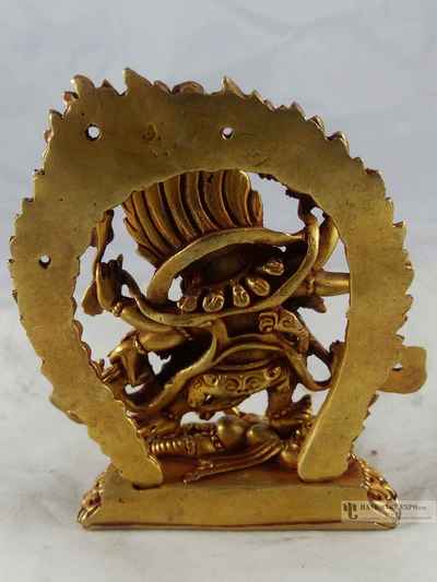 Statue Of Black Mahakala- [full Gold Plated], [fine Quality]