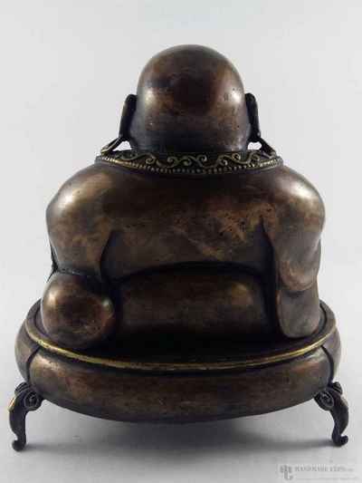 Brass Laughing Buddha Incense Burner, [black Oxidized]