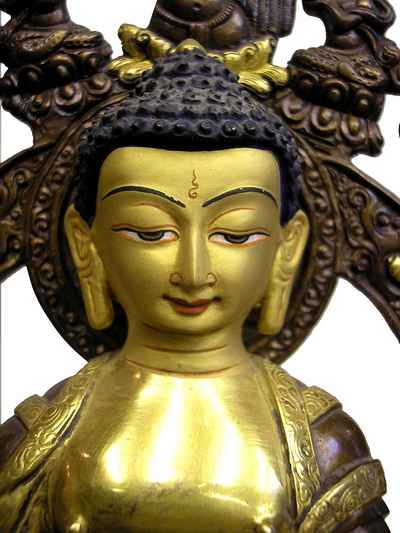 Shakyamuni Buddha, [partly Gold Plated], [painted Face], [sold]