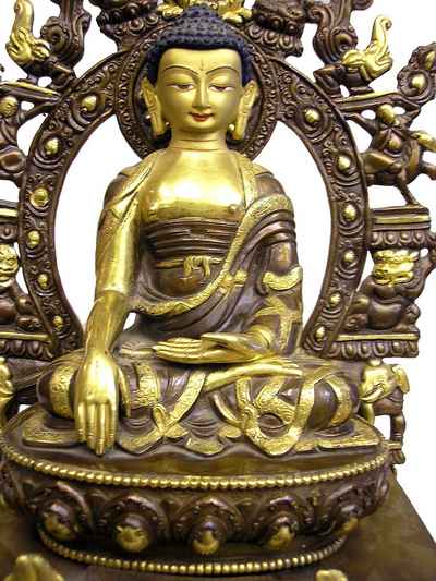 Shakyamuni Buddha, [partly Gold Plated], [painted Face], [sold]