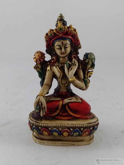 Resin Statue Of White Tara - Painted [white]