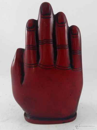 Resin Statue Of Ganesh On Ganesh Hand[red]