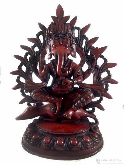 Resin Statue Of Ganesh [red]