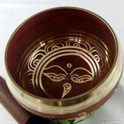 Casting Singing Bowl With Painting And Om Mani Padme Hum