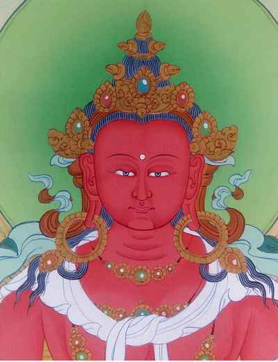 Tibetan Thangka Aparimita [amitayus], [real Gold], Chepame, Amitayus