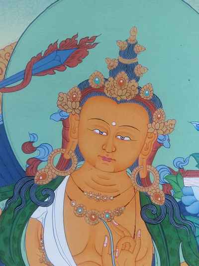 Tibetan Thangka Manjushri [real Gold]