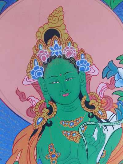 Tibetan Thangka Green Tara