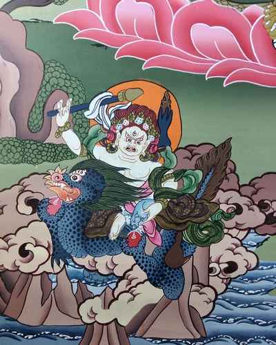 Tibetan Thangka Five Jambhala [dzambhala], [kuber]