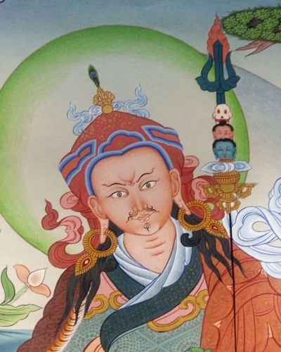 Tibetan Thangka With Yeshe Tsogyal And Mandarava