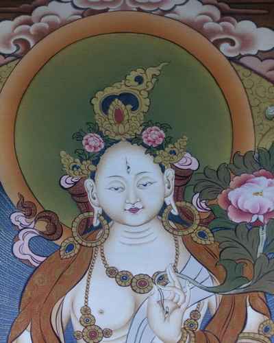 Tibetan Thangka White Tara [real Gold], [hq]