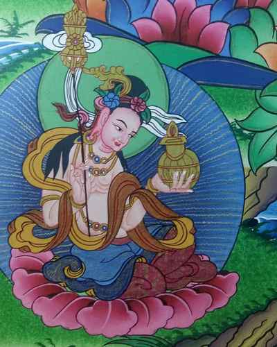 Tibetan Thangka Padmasambhava With Yeshe Tsogyal And Mandarava