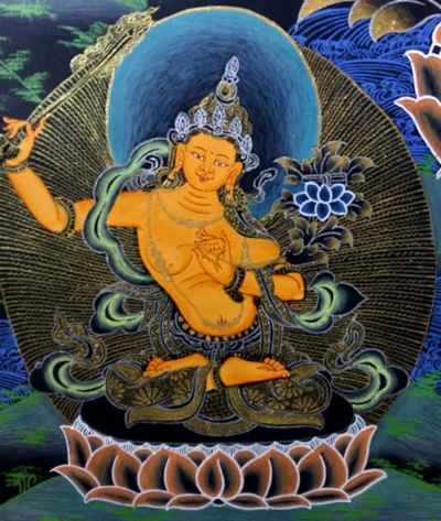 !000 Arm Lokeshvara Thangka With Manjushri And Vajrapani