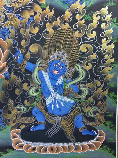 !000 Arm Lokeshvara Thangka With Manjushri And Vajrapani