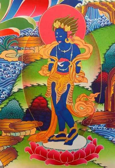 White Tara Thangka Of With Vibrant Colors [hq], [real Gold], [old Post], [remakable]