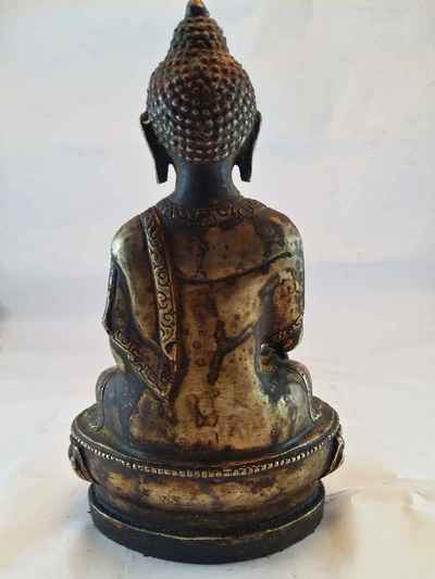 Shakyamuni Buddha Statue - Antique Finishing Full Gold Plated