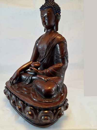 Shakyamuni Buddha Statue - Oxidized With Whole Body Carving