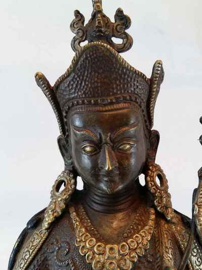 Padamasabhava Statue Oxidized With Silver Work