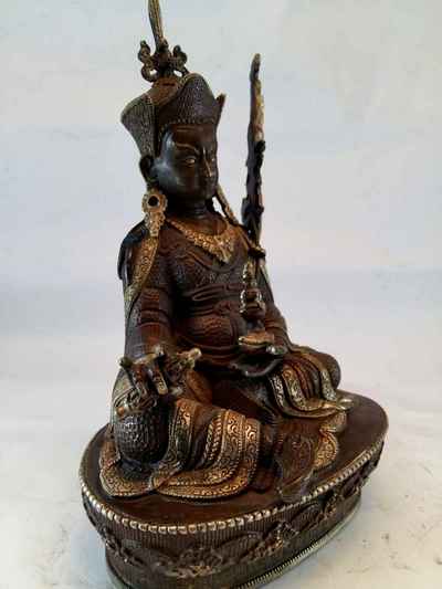 Padamasabhava Statue Oxidized With Silver Work
