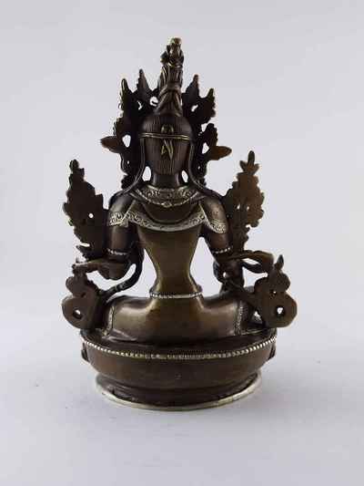 Green Tara Statue [silver Plated], [oxidized]