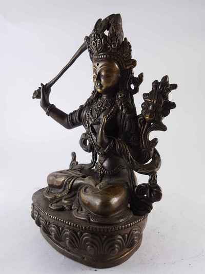 Antique Copper Manjushri Statue