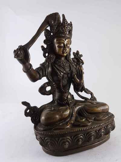 Antique Copper Manjushri Statue