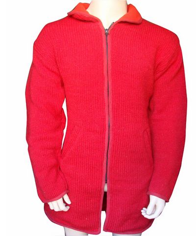 Woolen Jacket [hand Knitted], [fleece Lining]