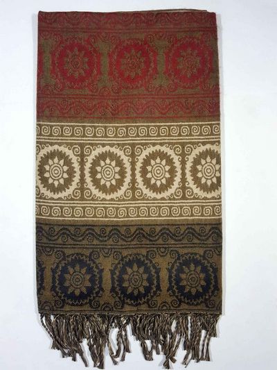 Dhaka Shawl, Multicolor Durable Acrylic Shawl With Various Patterns