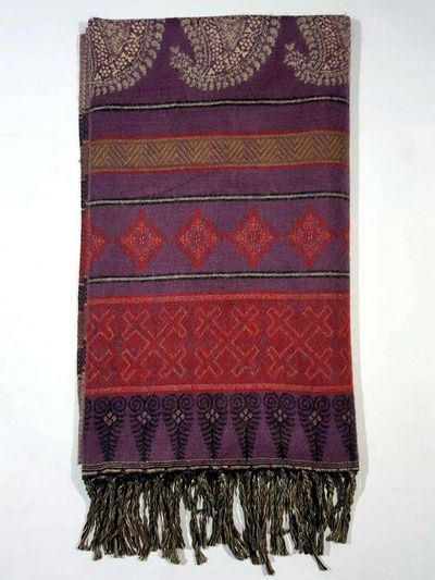 Dhaka Shawl, Multicolor Durable Acrylic Shawl With Various Patterns