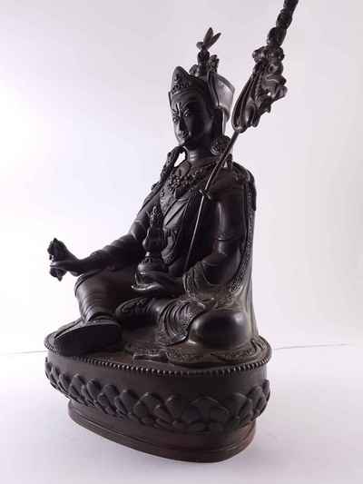 Statue Of Padmasambhava [old], [high Quality], [100% Copper], [natural Patina], [old Post], [remakable]