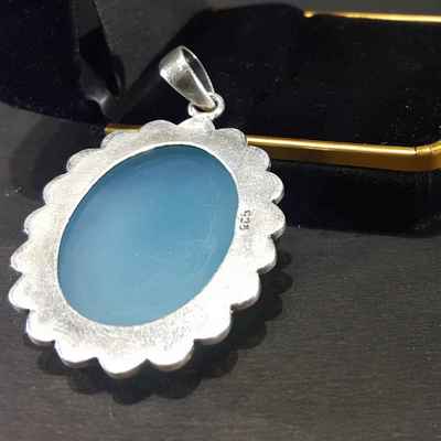 Blue Onyx Handmade Silver Pendant