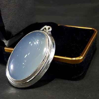 Blue Onyx Handmade Silver Pendant