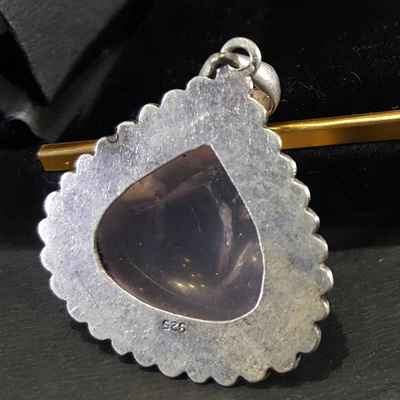 Rose Quartz Handmade Silver Pendant