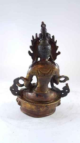 Handmade Statue Of Vajrasattva [partly Gold Plated], [painted Face], [antique Finishing]