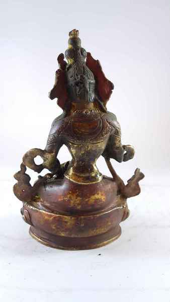 Handmade Statue Of Vajrasattva [partly Gold Plated], [painted Face], [antique Finishing]