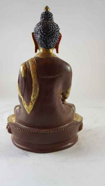 [best Price], Statue Of Shakyamuni Buddha [partly Gold Plated], [painted Face], For A Gift, Altars And Buddhist Ritual