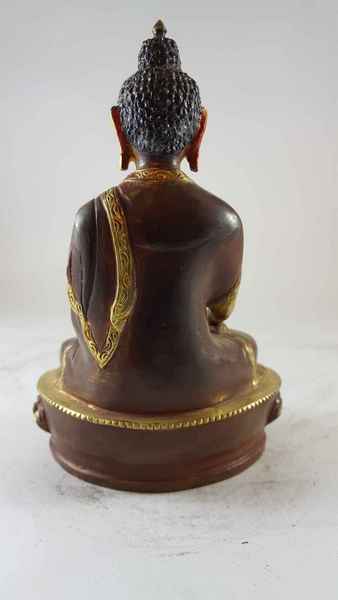 [best Price], Statue Of Shakyamuni Buddha [partly Gold Plated], [painted Face], For A Gift, Altars And Buddhist Ritual