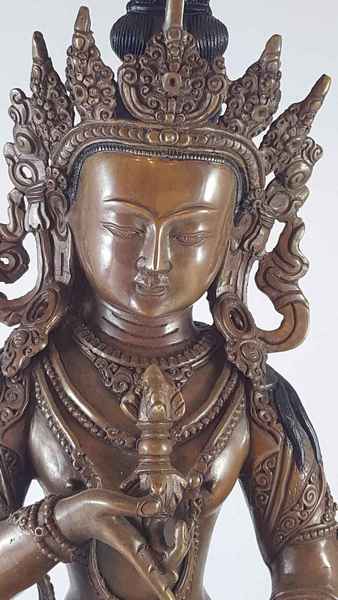 Buddhist Handmade Statue Vajrasattva [double Lotus], [carving], [oxidized]