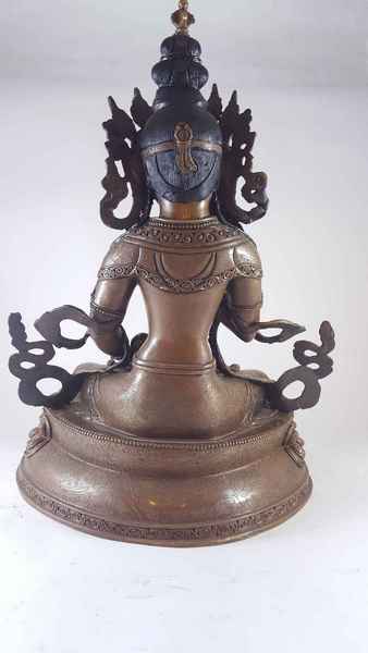 Buddhist Handmade Statue Vajrasattva [double Lotus], [carving], [oxidized]