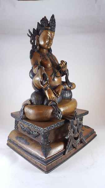 Statue Of Jambhala [dzambhala / Kubera / Yellow Jambhala], [double Color Oxidized], [assemble 4 Parts]