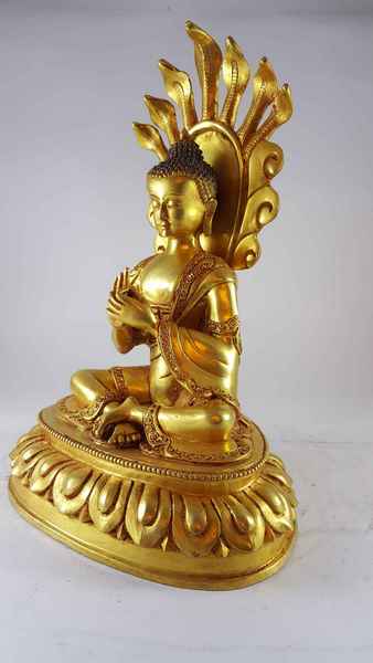 Statue Of Nagarjuna Buddha[full Gold Plated], [magasuddhi]