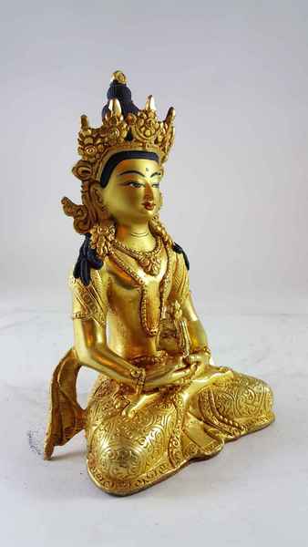 Statue Of Aparimita [full Gold Plated], [painted Face], Chepame, Amitayus