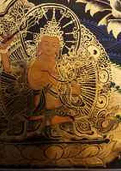 1000 Armed Avalokiteshvara Thangka [painting], [smoked Antique Finishing]