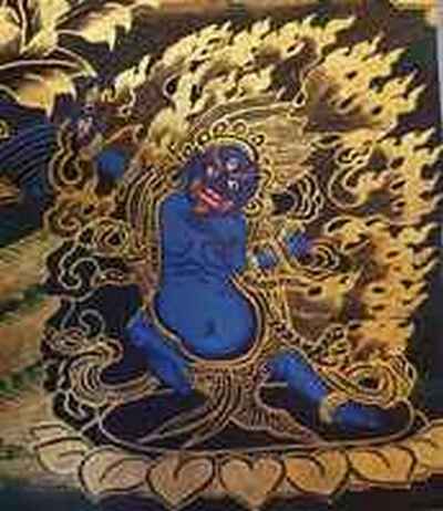 1000 Armed Avalokiteshvara Thangka [painting], [smoked Antique Finishing]