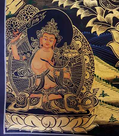 1000 Armed Avalokitesvara Thangka [painting], [smoked Antique Finishing]