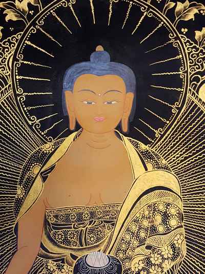 Shakyamuni Buddha Thangka [painting], [smoked Antique Finishing]