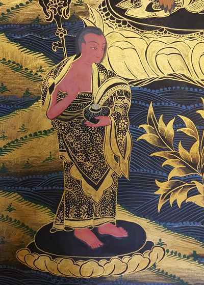 Shakyamuni Buddha Thangka [painting], [smoked Antique Finishing]