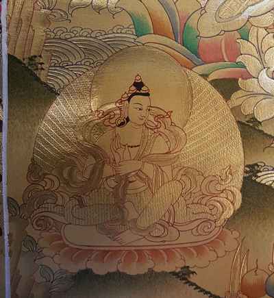 Green Tara [sethi- Setang], [full Gold], [tibetan Style], [painting], [real Gold]