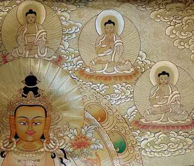 Avalokiteshvara [sethi- Setang], [full Gold], [tibetan Style], [painting], [real Gold]
